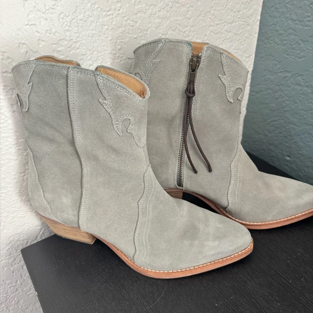 Free People New Frontier Western Suede Mid Calf Boot -Like New! - Picture 1 of 9